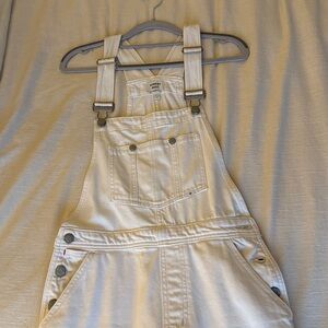 Aritzia (Sunday Best) Off-White Straight Leg Denim Overalls